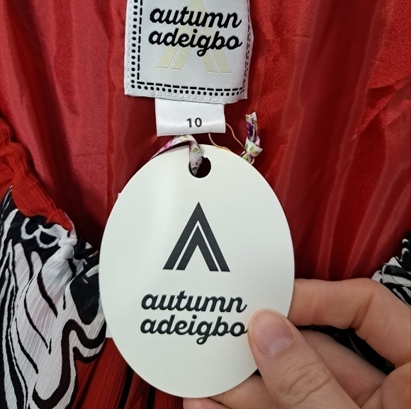 Autumn Adeigbo Fleur dress red butterfly 10 NWT - Picture 5 of 9